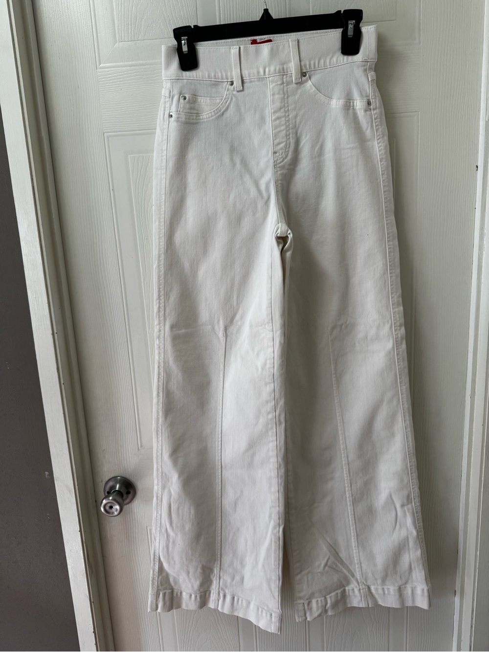 SPANX White High-Rise Wide Leg Jeans